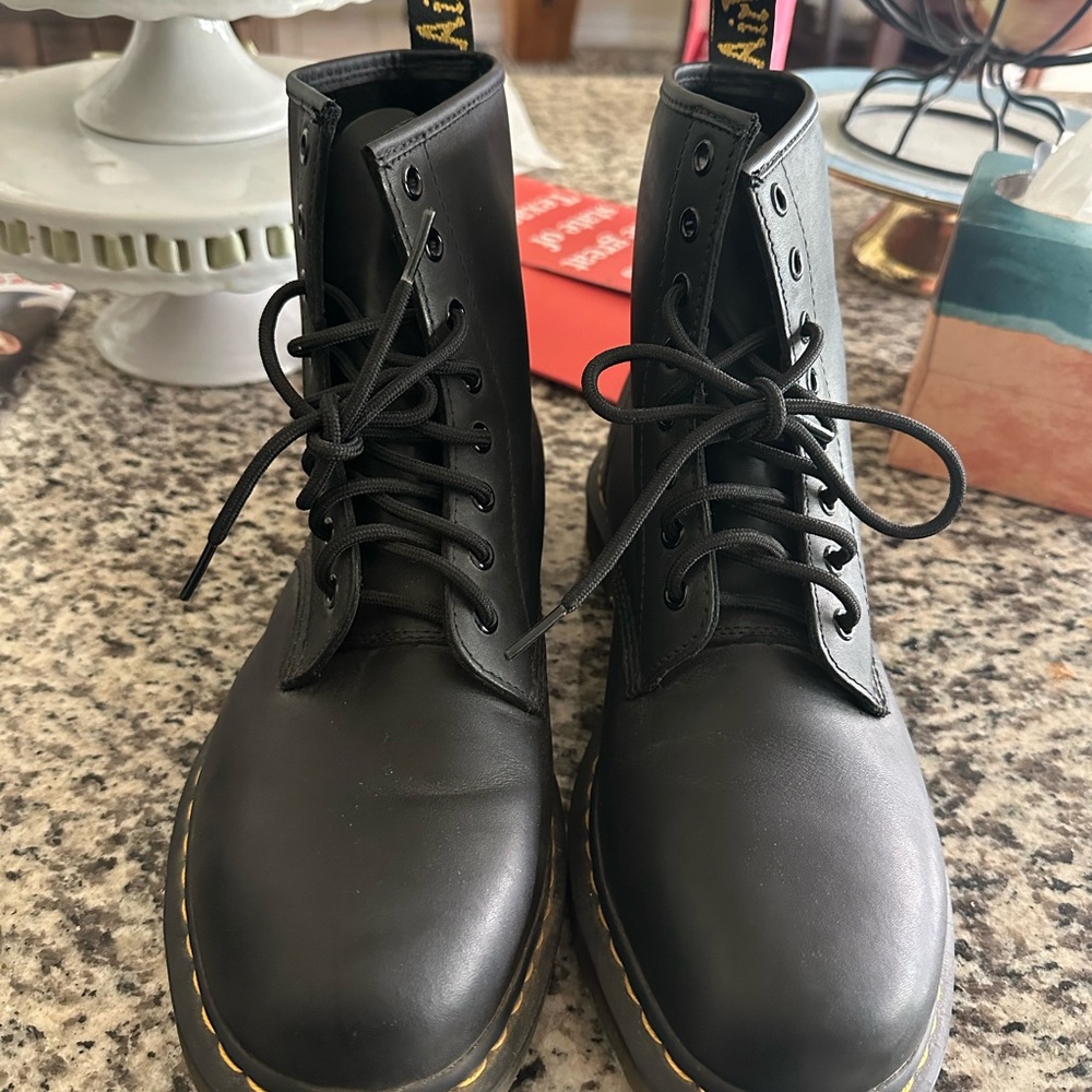 Black Leather Lace-Up Boots